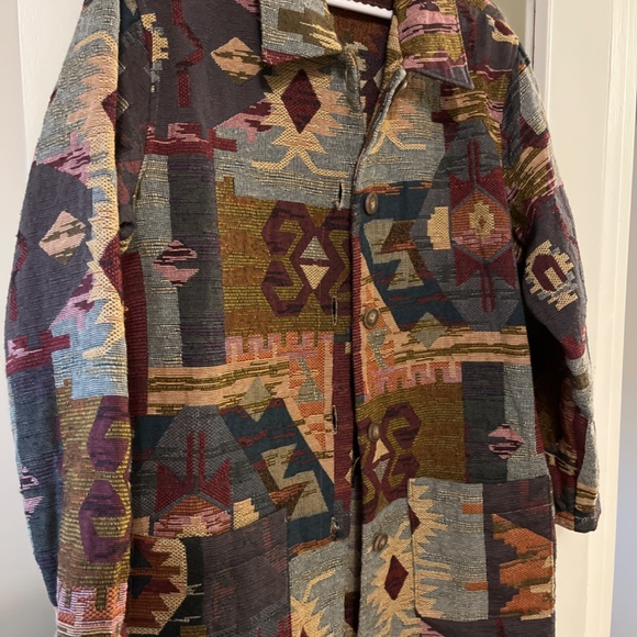 Coldwater Creek Tapestry Brocade Chore Coat | Lg. - Picture 4 of 5